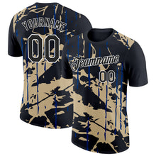Load image into Gallery viewer, Custom Black Vegas Gold-US Navy Blue 3D Esports Performance T-Shirt