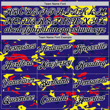 Load image into Gallery viewer, Custom Dark Purple Black Fire Red Light Yellow-Navy 3D Esports Performance T-Shirt