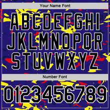 Load image into Gallery viewer, Custom Dark Purple Black Fire Red Light Yellow-Navy 3D Esports Performance T-Shirt