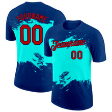 Load image into Gallery viewer, Custom US Navy Blue Red Ice Blue-Navy 3D Esports Performance T-Shirt