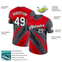 Load image into Gallery viewer, Custom Steel Gray Red-Black 3D Esports Performance T-Shirt