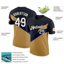 Load image into Gallery viewer, Custom Black Old Gold-Navy 3D Esports Performance T-Shirt