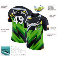 Load image into Gallery viewer, Custom Black Aurora Green Silver-Light Yellow 3D Esports Performance T-Shirt