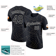 Load image into Gallery viewer, Custom Black Vegas Gold-White 3D Esports Performance T-Shirt