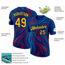 Load image into Gallery viewer, Custom US Navy Blue Yellow Teal Fire Red-Navy 3D Esports Performance T-Shirt