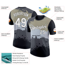 Load image into Gallery viewer, Custom Black Steel Gray-Silver 3D Esports Performance T-Shirt