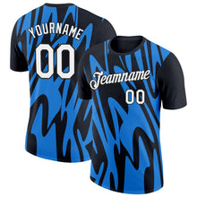 Load image into Gallery viewer, Custom Black White-Powder Blue 3D Esports Performance T-Shirt