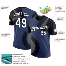 Load image into Gallery viewer, Custom Black Steel Gray-Navy 3D Esports Performance T-Shirt