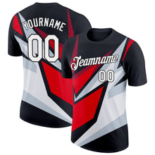 Load image into Gallery viewer, Custom Black Red-Silver 3D Esports Performance T-Shirt