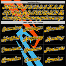 Load image into Gallery viewer, Custom Black Gold Sky Blue-Orange 3D Esports Performance T-Shirt
