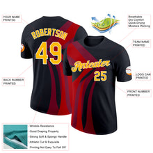 Load image into Gallery viewer, Custom Black Gold-Red 3D Esports Performance T-Shirt