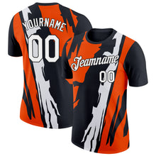 Load image into Gallery viewer, Custom Black White-Orange 3D Esports Performance T-Shirt