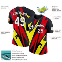 Load image into Gallery viewer, Custom Black Light Yellow-Fire Red 3D Esports Performance T-Shirt