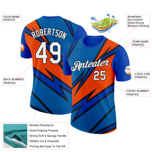 Load image into Gallery viewer, Custom Thunder Blue Orange-Black 3D Esports Performance T-Shirt