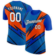 Load image into Gallery viewer, Custom Thunder Blue Orange-Black 3D Esports Performance T-Shirt