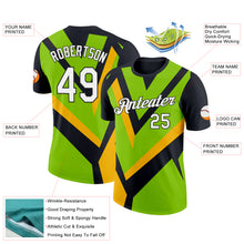 Load image into Gallery viewer, Custom Black Neon Green-Gold 3D Esports Performance T-Shirt