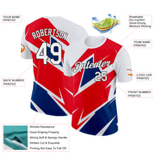 Load image into Gallery viewer, Custom White Fire Red US Navy Blue-Black 3D Esports Performance T-Shirt