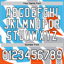 Load image into Gallery viewer, Custom White Sky Blue Orange-Gray 3D Esports Performance T-Shirt