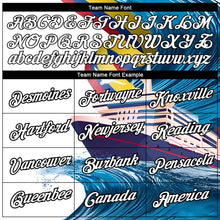 Load image into Gallery viewer, Custom White Black 3D Pattern Design Sailing Cruise Ship Columbus Day Performance T-Shirt