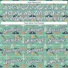 Load image into Gallery viewer, Custom Ice Blue White-Midnight Green 3D Pattern Design Sailing Ship Wheel Anchor Columbus Day Performance T-Shirt