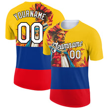 Load image into Gallery viewer, Custom Gold Royal Fire Red-Black 3D Pattern Design Sailing Columbus Day Performance T-Shirt