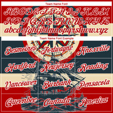 Load image into Gallery viewer, Custom Red White 3D Pattern Design Sailing Ship Compass Columbus Day Performance T-Shirt