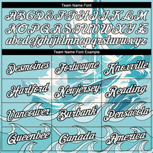 Load image into Gallery viewer, Custom Ice Blue White-Black 3D Pattern Design Sailing Ship Columbus Day Performance T-Shirt