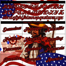 Load image into Gallery viewer, Custom White Red-Black 3D Pattern Design Sailing Ship Wheel Columbus Day American Flag Performance T-Shirt