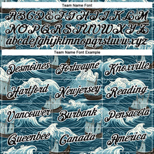 Load image into Gallery viewer, Custom Teal Black-White 3D Pattern Design Sailing Ship Columbus Day Performance T-Shirt