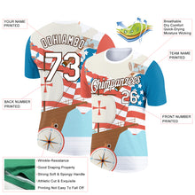 Load image into Gallery viewer, Custom City Cream White-Brown 3D Pattern Design Sailing Ship Compass Columbus Day Performance T-Shirt