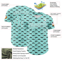 Load image into Gallery viewer, Custom Ice Blue White 3D Pattern Design Father's Day Mustache Authentic Baseball Jersey