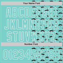 Load image into Gallery viewer, Custom Ice Blue White 3D Pattern Design Father's Day Mustache Authentic Baseball Jersey