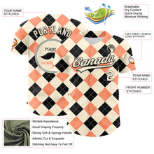 Load image into Gallery viewer, Custom Cream Black 3D Pattern Design Father's Day Mustache Authentic Baseball Jersey