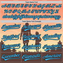 Load image into Gallery viewer, Custom Medium Pink Sky Blue-Black 3D Pattern Design Father's Day Family Love Authentic Baseball Jersey