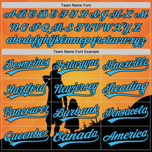 Load image into Gallery viewer, Custom Bay Orange Sky Blue-Black 3D Pattern Design Father's Day Family Love Authentic Baseball Jersey