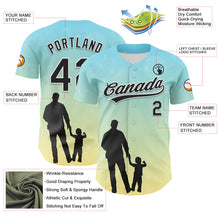 Load image into Gallery viewer, Custom Ice Blue Black-White 3D Pattern Design Father's Day Family Love Authentic Baseball Jersey