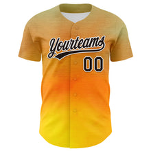 Load image into Gallery viewer, Custom Old Gold Black-White 3D Pattern Design Father's Day Family Love Authentic Baseball Jersey