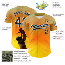 Load image into Gallery viewer, Custom Old Gold Black-White 3D Pattern Design Father's Day Family Love Authentic Baseball Jersey