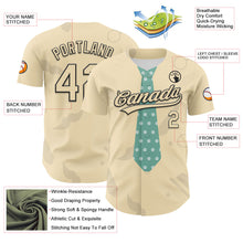 Load image into Gallery viewer, Custom Cream Black 3D Pattern Design Father's Day Tie Authentic Baseball Jersey