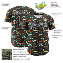 Load image into Gallery viewer, Custom Black White 3D Pattern Design Father's Day Mustache Authentic Baseball Jersey
