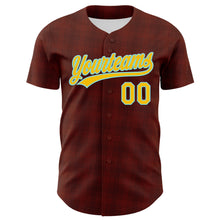 Load image into Gallery viewer, Custom Brown Yellow-Lakes Blue 3D Pattern Design Father's Day King Crown Authentic Baseball Jersey