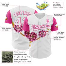 Load image into Gallery viewer, Custom White Pink 3D Pattern Design Mother's Day Flower Authentic Baseball Jersey