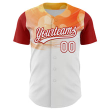 Load image into Gallery viewer, Custom White Red 3D Pattern Design Mother's Day Family Love Authentic Baseball Jersey