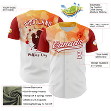 Load image into Gallery viewer, Custom White Red 3D Pattern Design Mother's Day Family Love Authentic Baseball Jersey