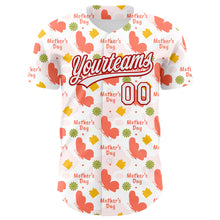Load image into Gallery viewer, Custom White Red 3D Pattern Design Mother's Day Love Authentic Baseball Jersey