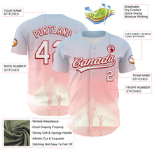 Load image into Gallery viewer, Custom Light Pink White-Red 3D Pattern Design Mother's Day Family Love Authentic Baseball Jersey