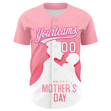 Load image into Gallery viewer, Custom Light Pink White-Pink 3D Pattern Design Mother's Day Family Love Authentic Baseball Jersey