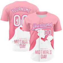 Load image into Gallery viewer, Custom Light Pink White-Pink 3D Pattern Design Mother's Day Family Love Authentic Baseball Jersey