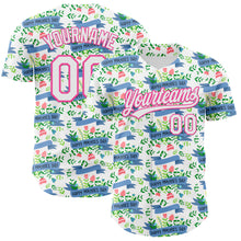 Load image into Gallery viewer, Custom White Pink 3D Pattern Design Mother's Day Flower Authentic Baseball Jersey