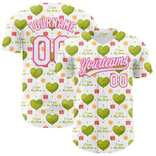 Load image into Gallery viewer, Custom White Pink 3D Pattern Design Mother's Day Love Authentic Baseball Jersey
